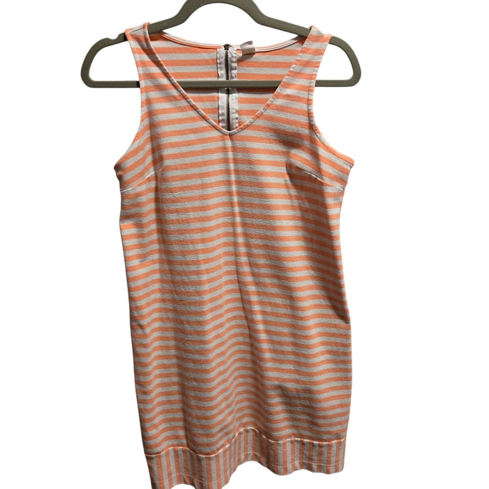 Old Navy Striped Orange and White Sleeveless Dress Size Small
